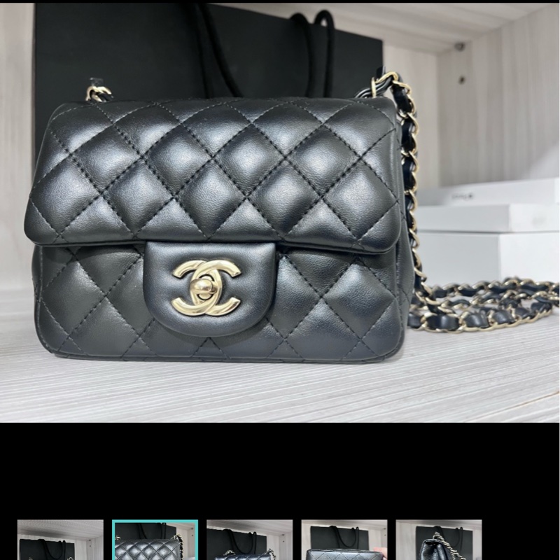 Chanel 淡金方胖-1