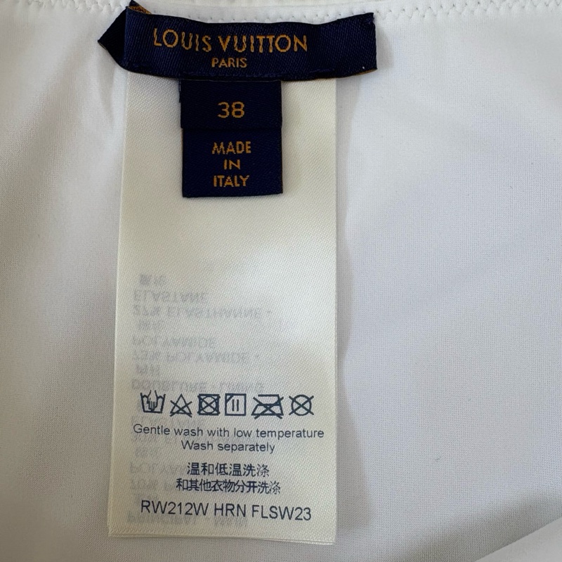 閑置未使用 LV1463 路易威登 LOUIS VUITTON 泳衣花邊鏤空一字領修身連體衣 女款白色 尺寸38-11