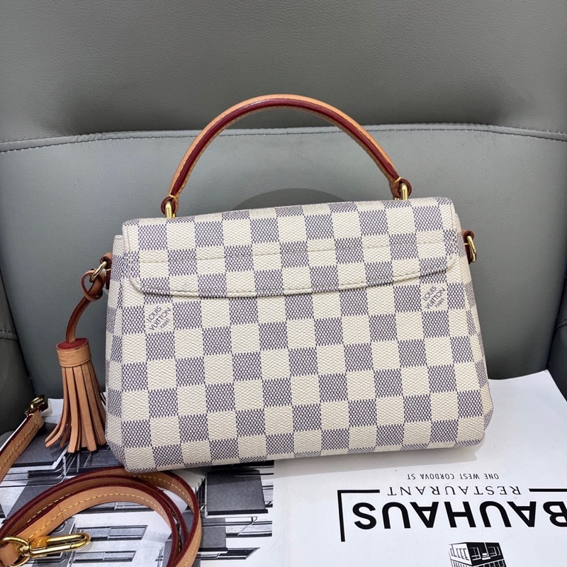 98新芯片款LV白棋盤格流蘇郵差包 23年-2