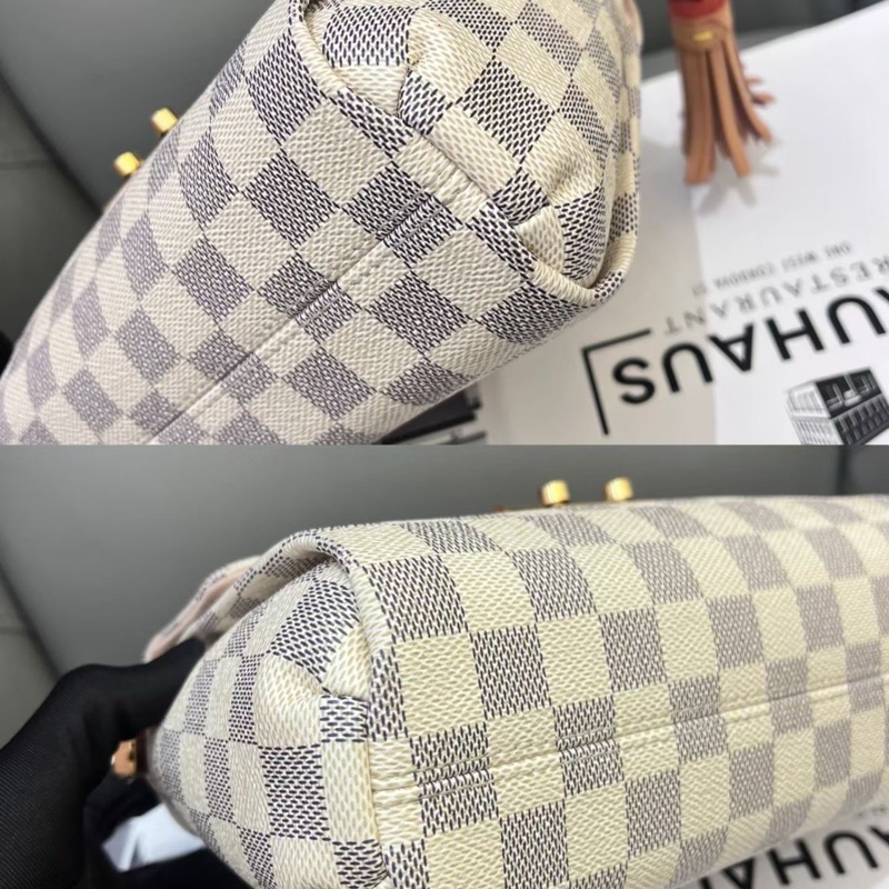 98新芯片款LV白棋盤格流蘇郵差包 23年-8