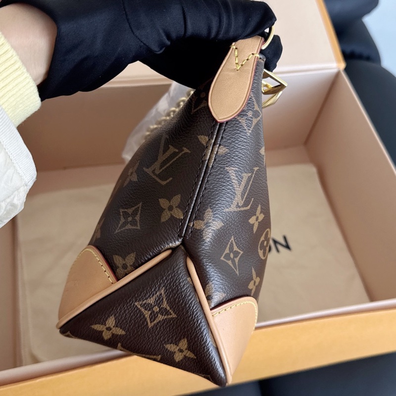 【近新閒置品】Louis Vuitton 路易威登LV Boulogne牛角包新款棕邊復古肩背包-6