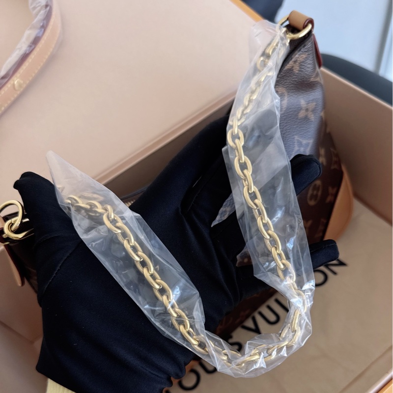 【近新閒置品】Louis Vuitton 路易威登LV Boulogne牛角包新款棕邊復古肩背包-7