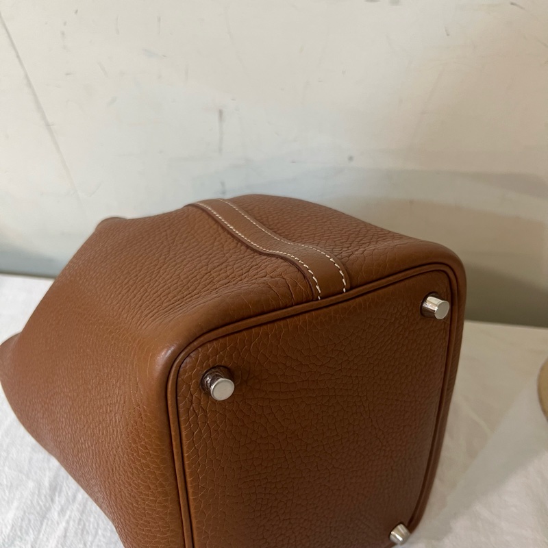 ෆ Hermes Picotin金棕銀菜籃子-11