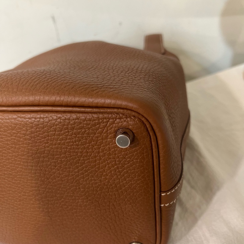 ෆ Hermes Picotin金棕銀菜籃子-14