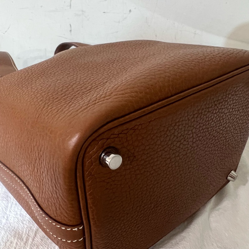 ෆ Hermes Picotin金棕銀菜籃子-15