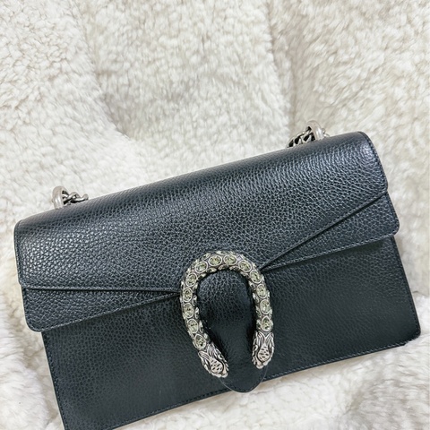 Gucci 經典酒神包黑色中號