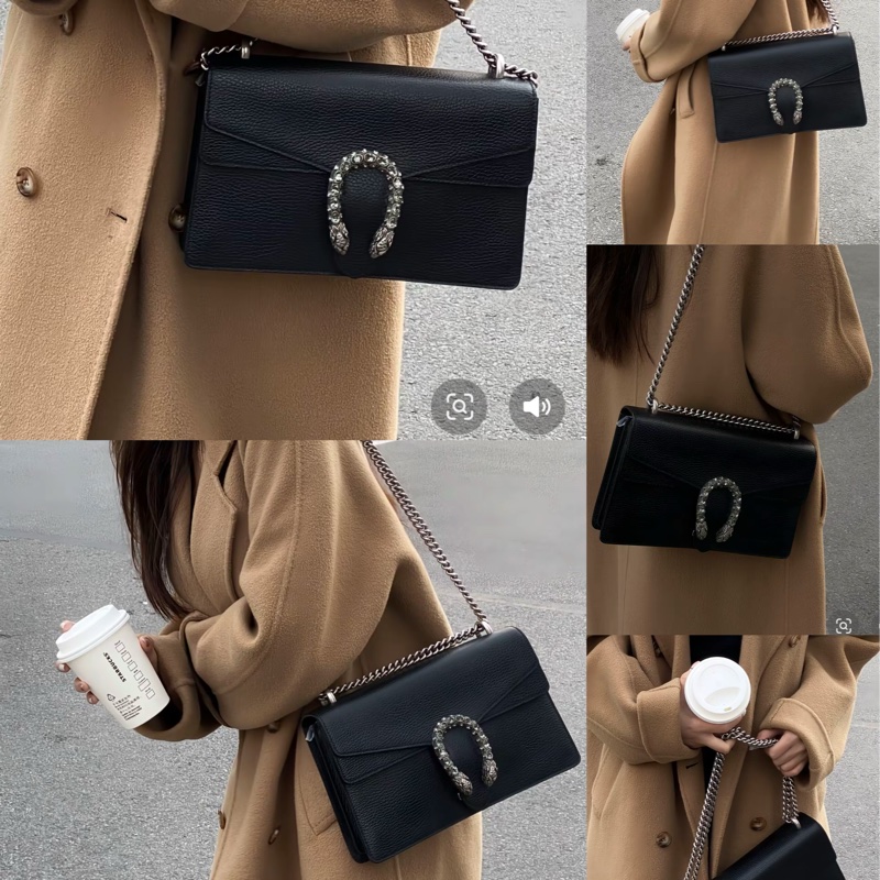 Gucci 經典酒神包黑色中號-8