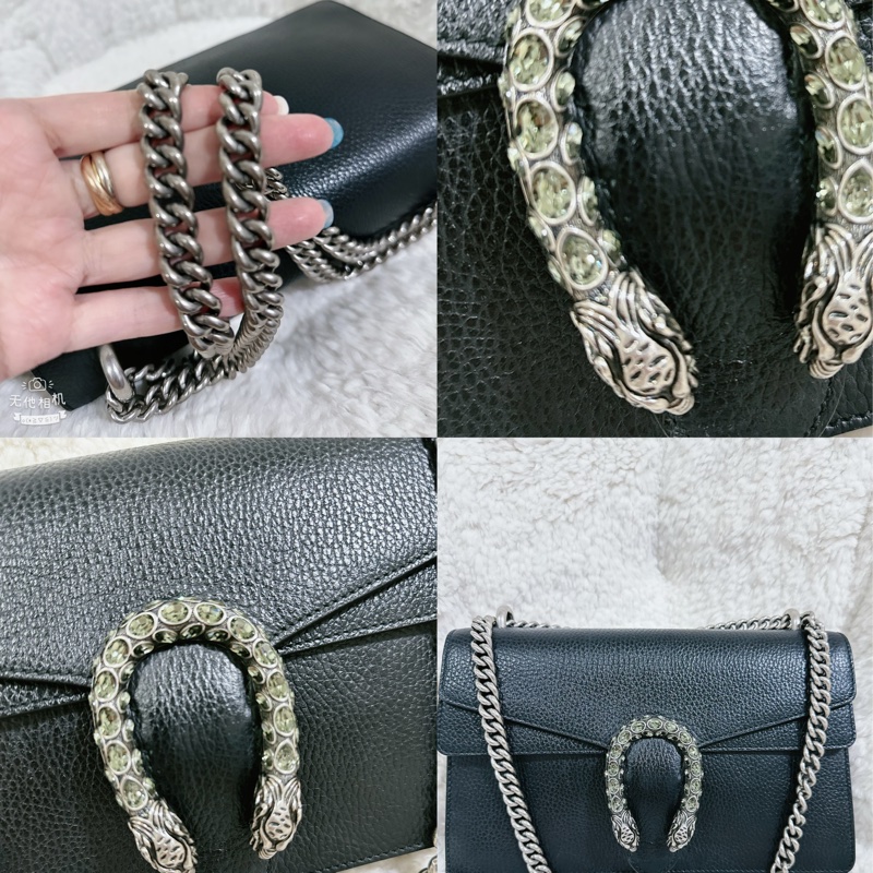 Gucci 經典酒神包黑色中號-58