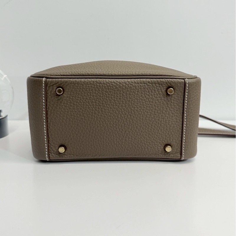 Hermes mini Lindy 大象灰 金釦 全新全配-5