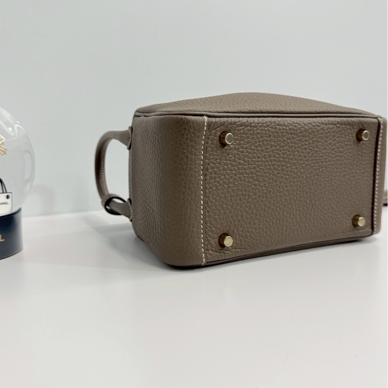 Hermes mini Lindy 大象灰 金釦 全新全配-7