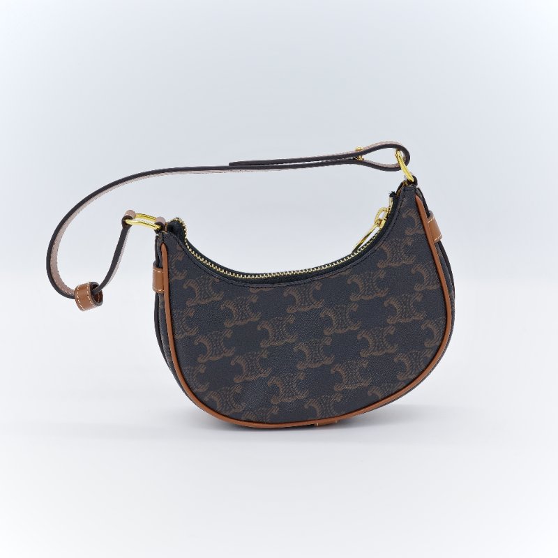 Celine 思琳 Ava 迷你經典老花 黃褐色 牛皮 肩背包 腋下包 手袋-2