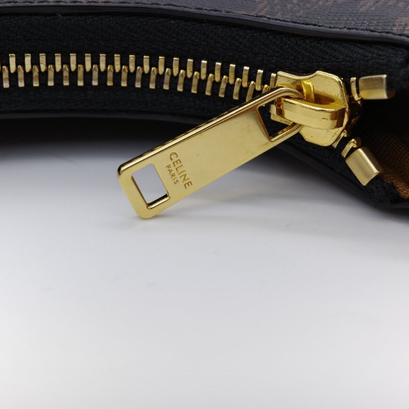 Celine 思琳 Ava 迷你經典老花 黃褐色 牛皮 肩背包 腋下包 手袋-6