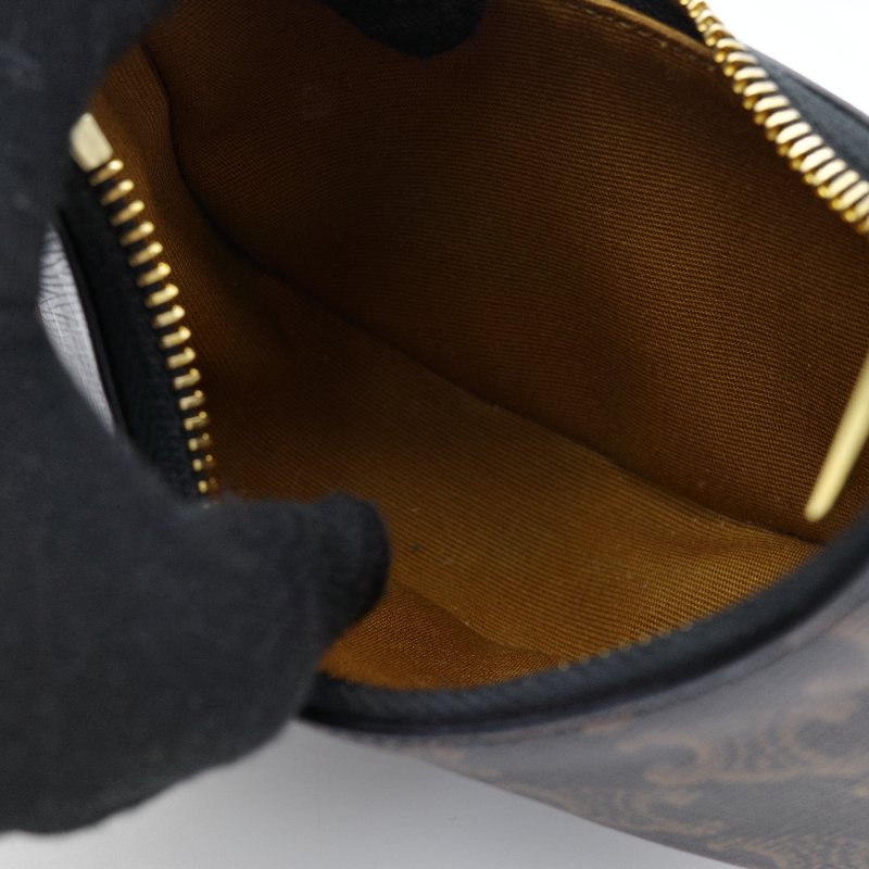 Celine 思琳 Ava 迷你經典老花 黃褐色 牛皮 肩背包 腋下包 手袋-8