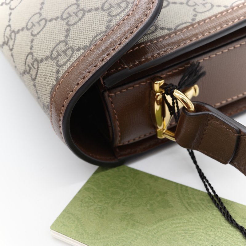 Gucci 古馳 1955 烏木色 棕色牛皮 經典花紋 單肩包 馬鞍包-18