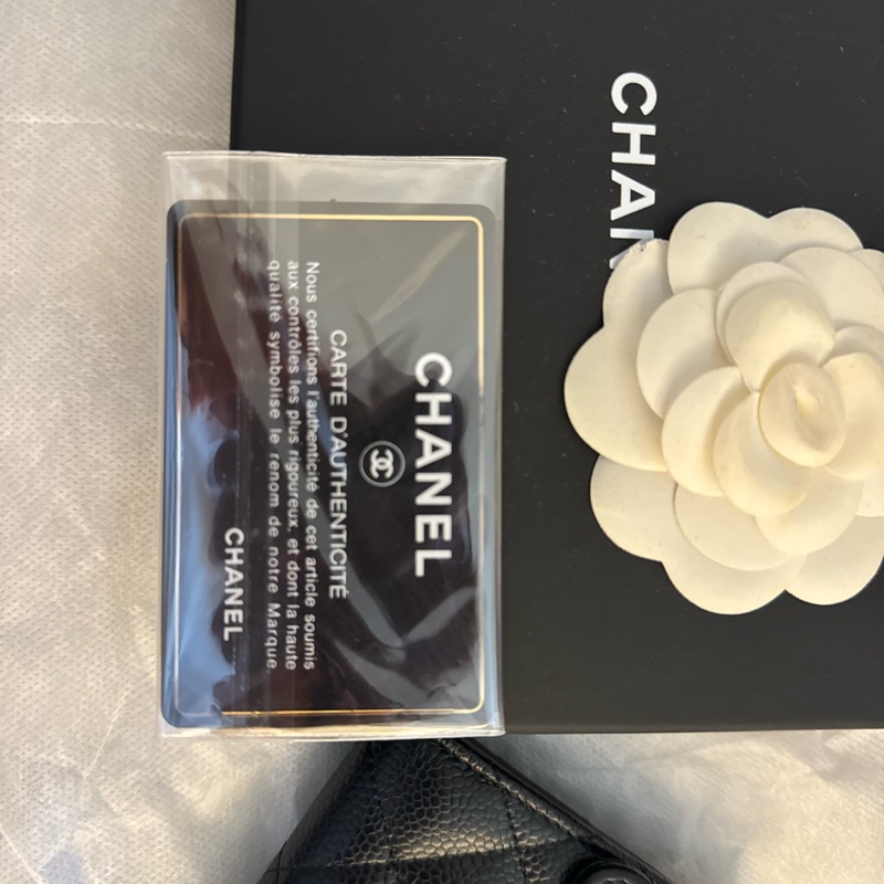 CHANEL 荔枝菱格紋牛皮 三摺短夾 金釦-32