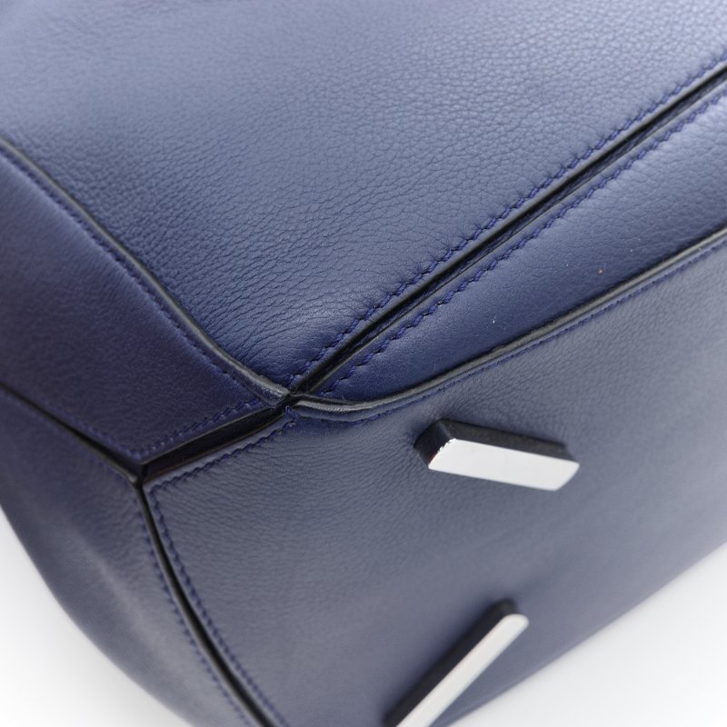 Loewe 羅威 Puzzle 大號 深藍色 牛皮 斜挎包 手提包-7