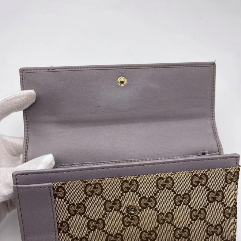 GUCCI/古馳紫色長款滿logo錢包,19*10,成色如圖-5