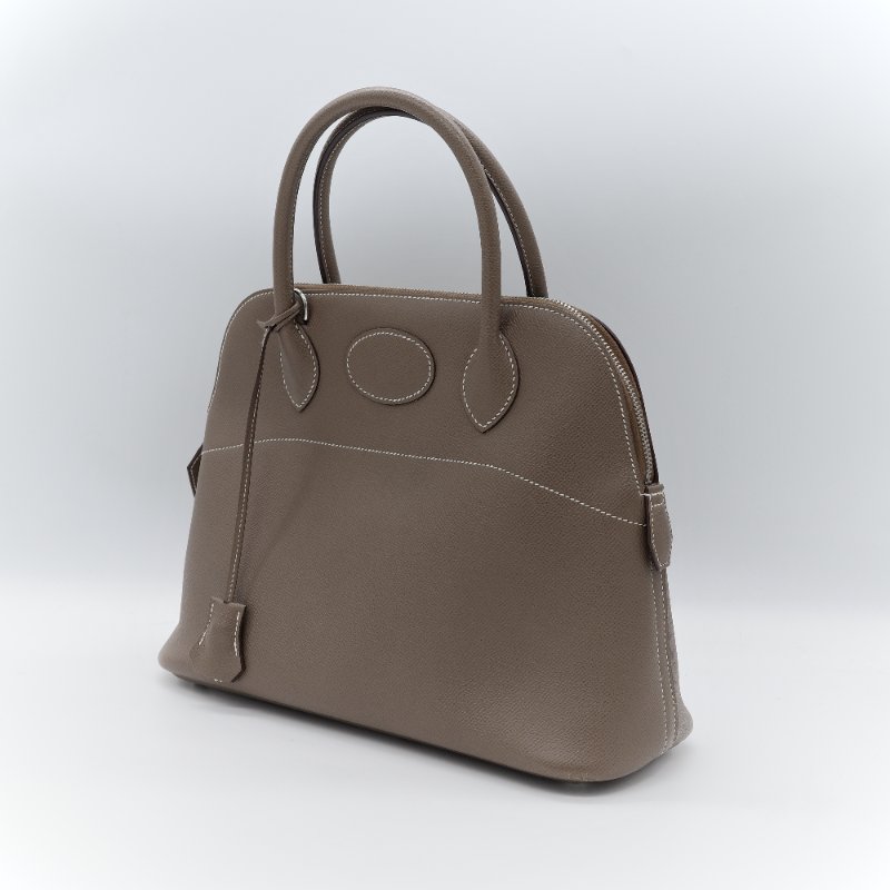 Hermès 愛馬仕 Bolide 31 灰色 Clemence 牛皮 手提包 肩背包 兩用包-2