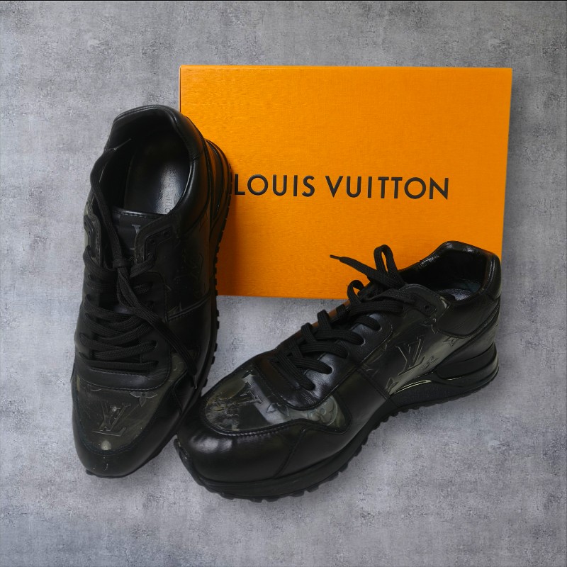 【LV👜全品項限時降價‼️】㊣✨Louis Vuitton✨**尺寸:7**(附鞋盒)路易威登 LV 黑武士 老花 黑色 潮流 皮革 拼接 球鞋 休閒鞋 運動鞋/二手鞋/二手精品/保證正品🌳二手樹屋🌳-0