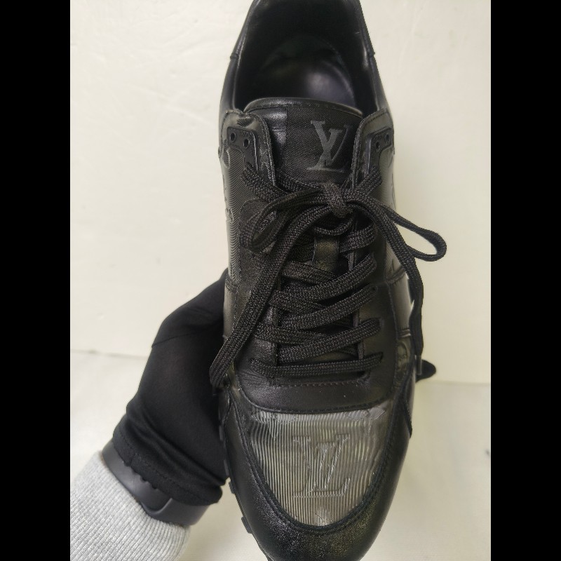 【LV👜全品項限時降價‼️】㊣✨Louis Vuitton✨**尺寸:7**(附鞋盒)路易威登 LV 黑武士 老花 黑色 潮流 皮革 拼接 球鞋 休閒鞋 運動鞋/二手鞋/二手精品/保證正品🌳二手樹屋🌳-5