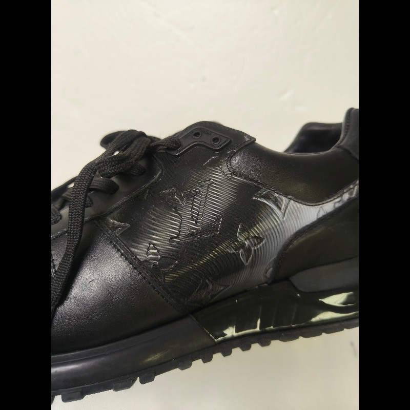 【LV👜全品項限時降價‼️】㊣✨Louis Vuitton✨**尺寸:7**(附鞋盒)路易威登 LV 黑武士 老花 黑色 潮流 皮革 拼接 球鞋 休閒鞋 運動鞋/二手鞋/二手精品/保證正品🌳二手樹屋🌳-8