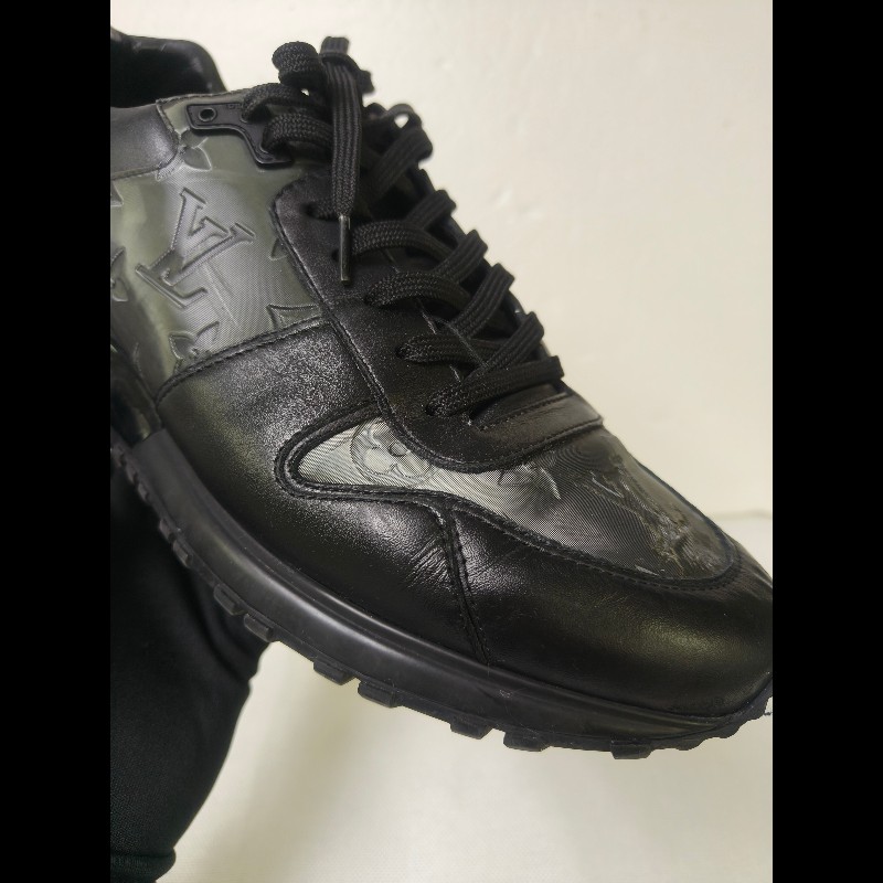 【LV👜全品項限時降價‼️】㊣✨Louis Vuitton✨**尺寸:7**(附鞋盒)路易威登 LV 黑武士 老花 黑色 潮流 皮革 拼接 球鞋 休閒鞋 運動鞋/二手鞋/二手精品/保證正品🌳二手樹屋🌳-35