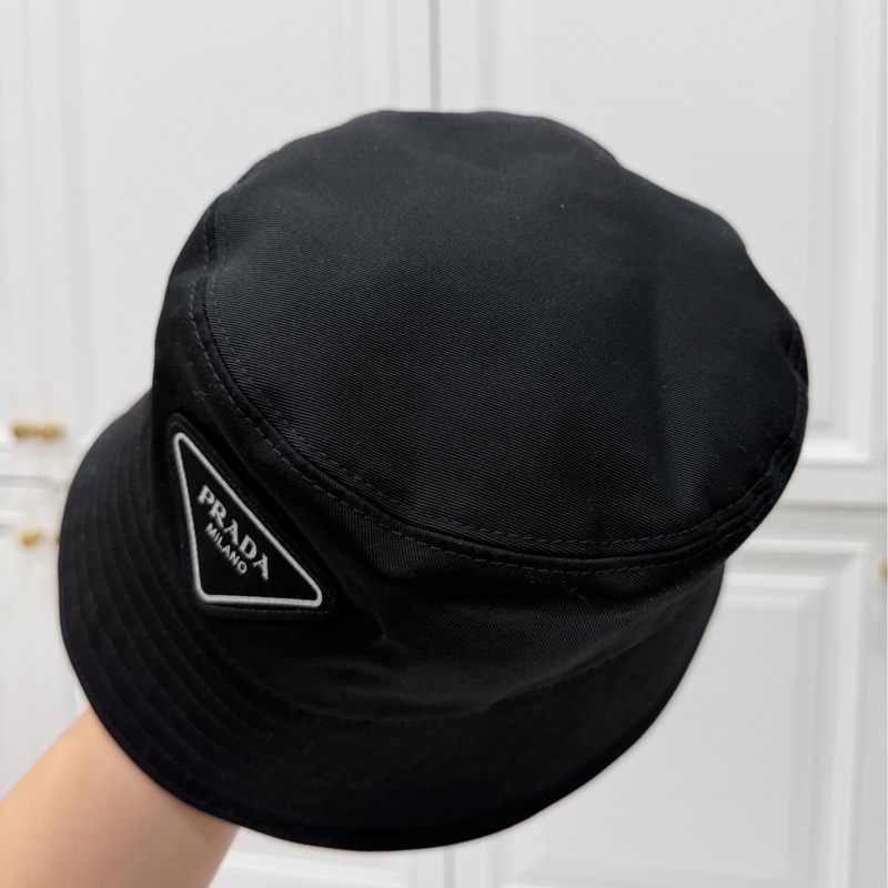 PRADA 黑色 三角logo 漁夫帽 遮陽帽 休閒帽 帽子-7