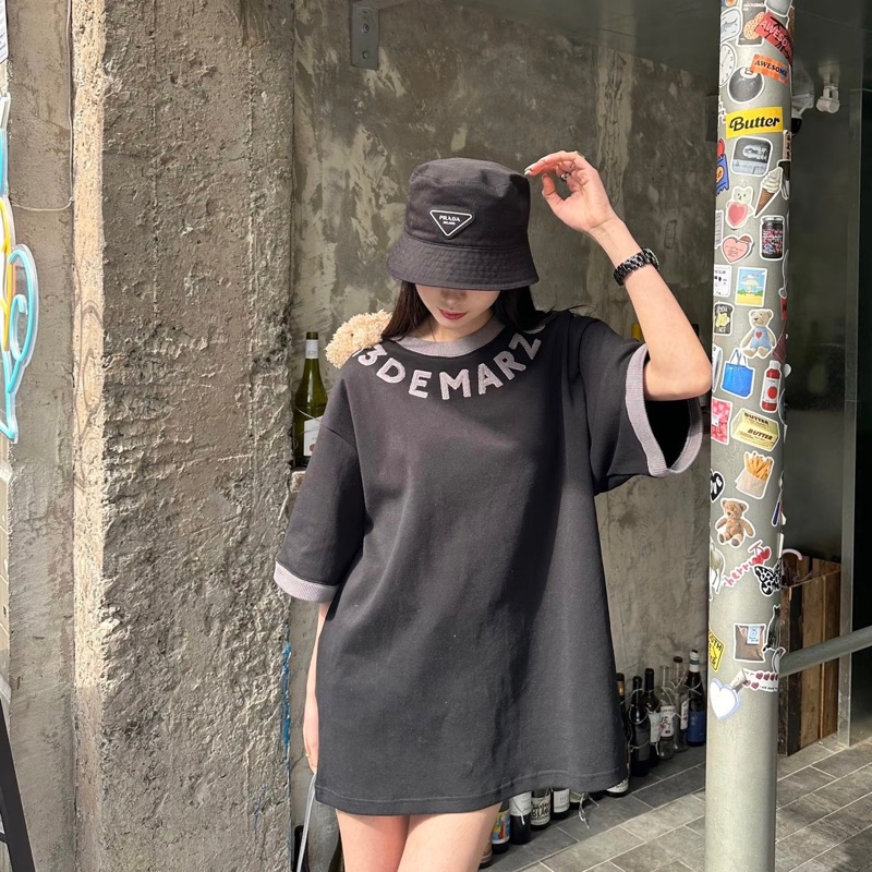 PRADA 黑色 三角logo 漁夫帽 遮陽帽 休閒帽 帽子-24