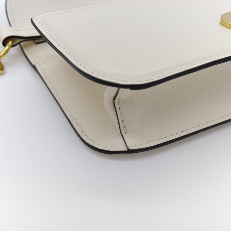 Valentino 范倫鐵諾 Locò 淺象牙白 金釦 小牛皮 鍊條 斜背包 肩背包-12