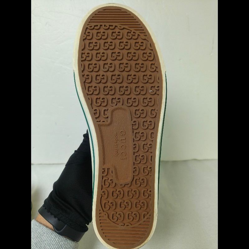 ㊣✨Gucci✨(附防塵袋)**尺寸42**古馳 藍色 老花 紅綠條 滿版 刺繡 布鞋 休閒鞋 便鞋/二手鞋/二手精品🌳二手樹屋🌳-14