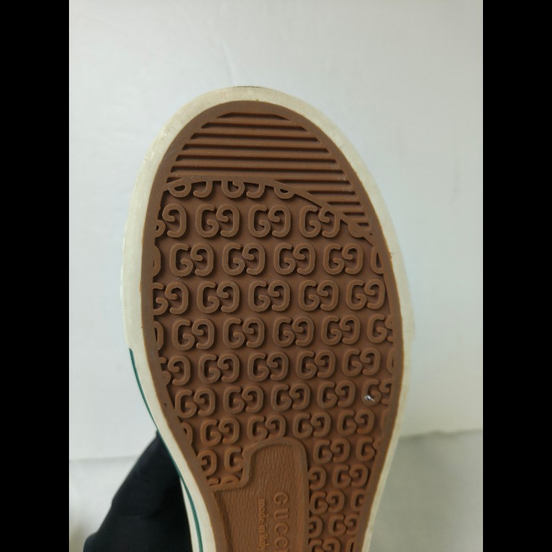 ㊣✨Gucci✨(附防塵袋)**尺寸42**古馳 藍色 老花 紅綠條 滿版 刺繡 布鞋 休閒鞋 便鞋/二手鞋/二手精品🌳二手樹屋🌳-15