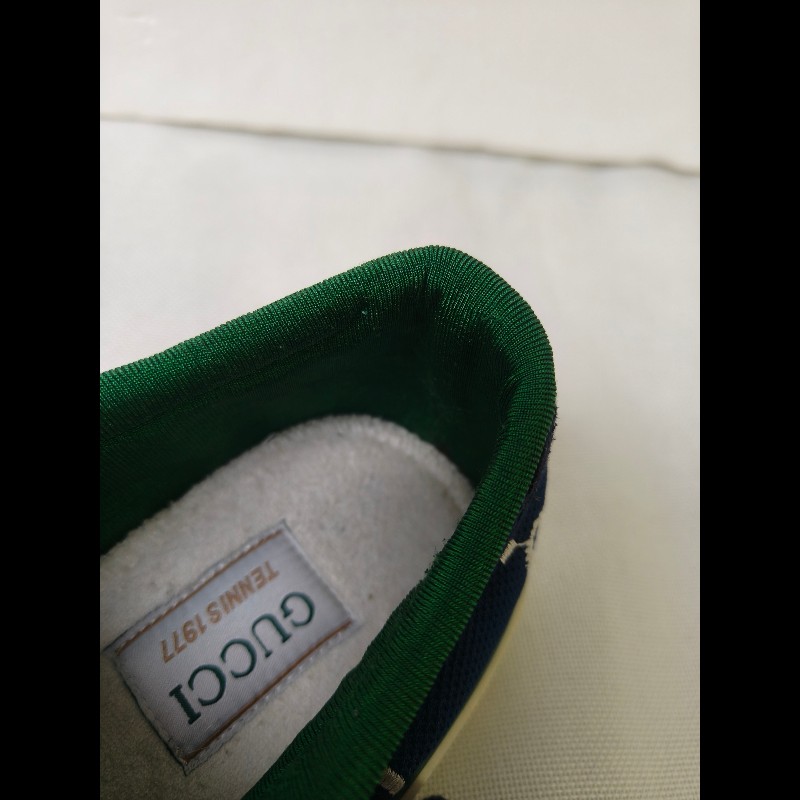 ㊣✨Gucci✨(附防塵袋)**尺寸42**古馳 藍色 老花 紅綠條 滿版 刺繡 布鞋 休閒鞋 便鞋/二手鞋/二手精品🌳二手樹屋🌳-17