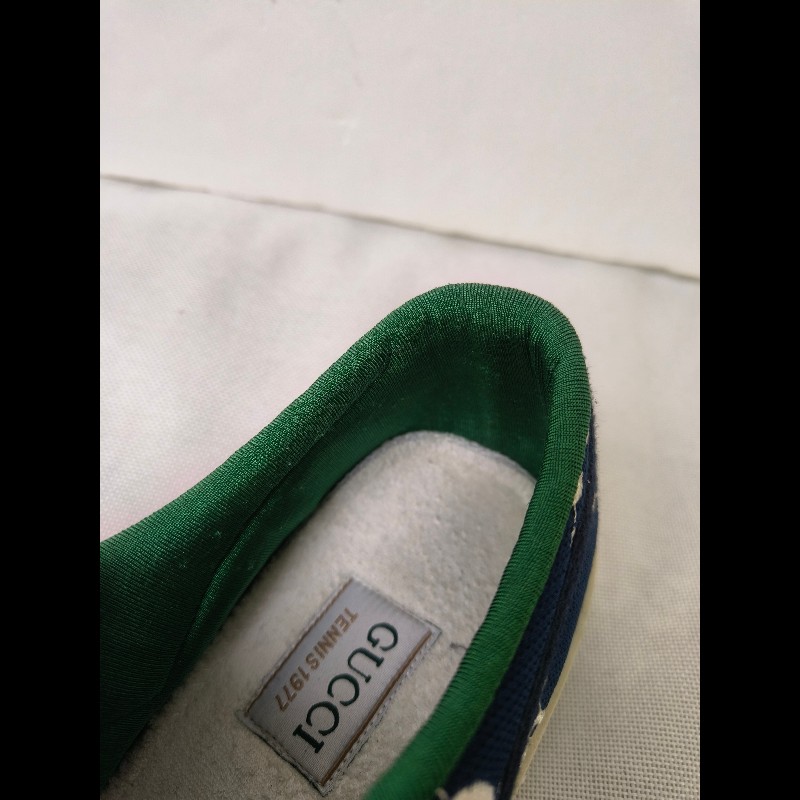 ㊣✨Gucci✨(附防塵袋)**尺寸42**古馳 藍色 老花 紅綠條 滿版 刺繡 布鞋 休閒鞋 便鞋/二手鞋/二手精品🌳二手樹屋🌳-33