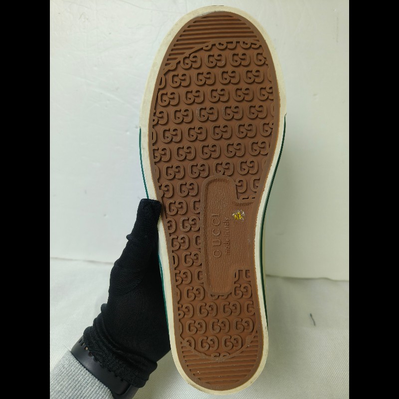 ㊣✨Gucci✨(附防塵袋)**尺寸42**古馳 藍色 老花 紅綠條 滿版 刺繡 布鞋 休閒鞋 便鞋/二手鞋/二手精品🌳二手樹屋🌳-38