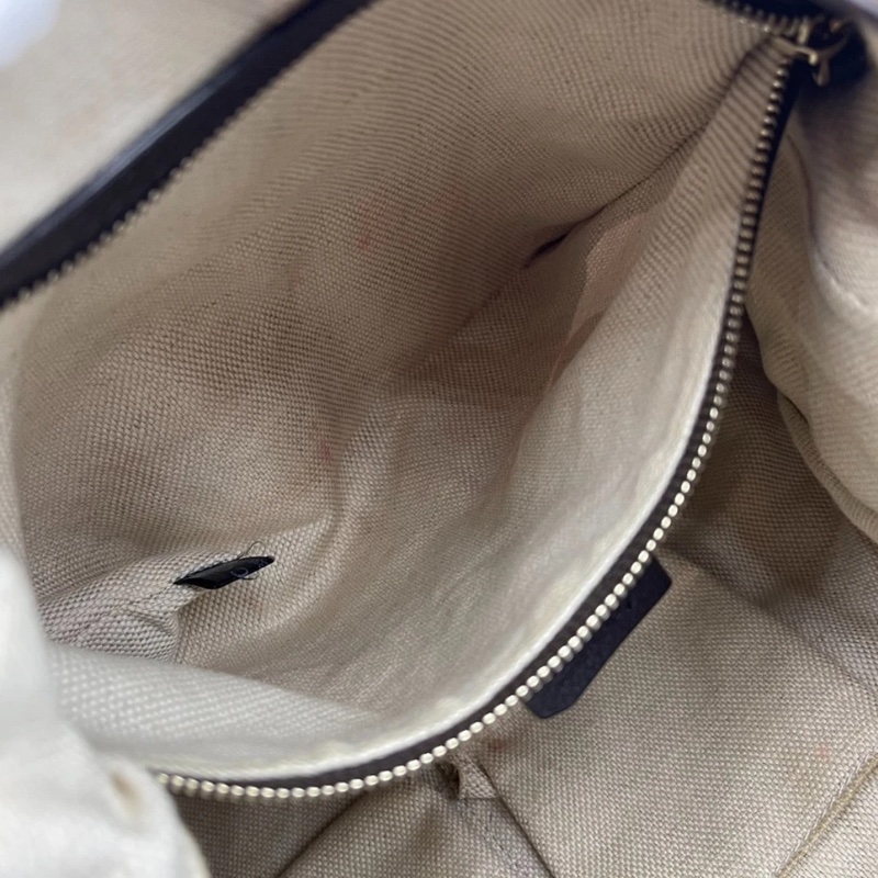 GUCCI Dressage老花牛皮拼帆布单肩斜挎包,尺寸:35 x 12 x 30-8