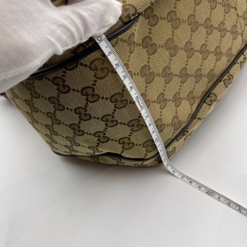 GUCCI Dressage老花牛皮拼帆布单肩斜挎包,尺寸:35 x 12 x 30-11