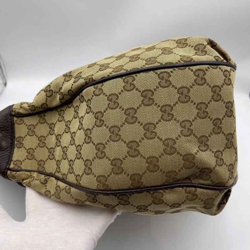 GUCCI Dressage老花牛皮拼帆布单肩斜挎包,尺寸:35 x 12 x 30-19