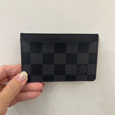 Lv 黑灰棋盤格neo 5卡名片夾