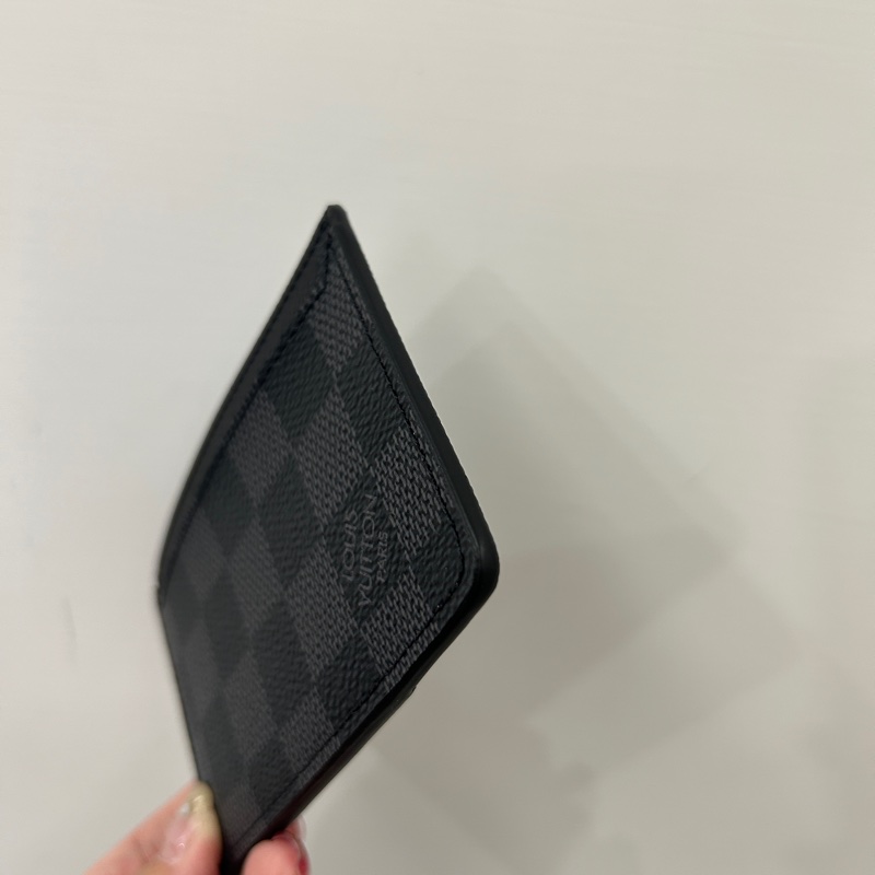 Lv 黑灰棋盤格neo 5卡名片夾-1