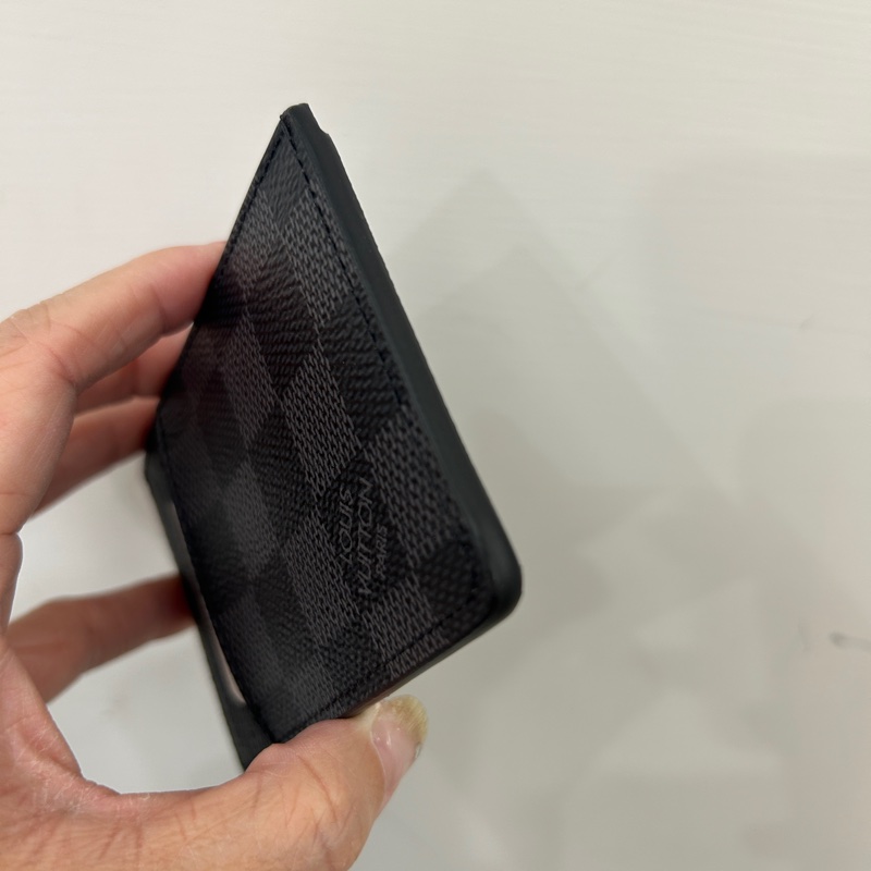 Lv 黑灰棋盤格neo 5卡名片夾-2