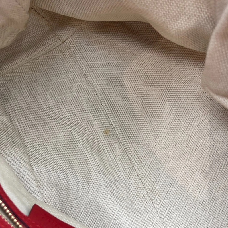 HJ260102FSZ) Gucci/古馳 愛心型掛飾帆布拼皮手提肩背包,尺寸約:32*16*23-9