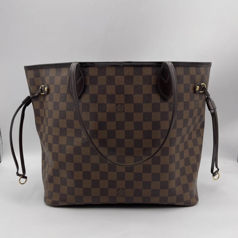 Lv路易威登/Louis Vuitton neverfull中號棋盤格購物袋無子袋款,紅色內里 尺寸:31x 28 x 14cm-1