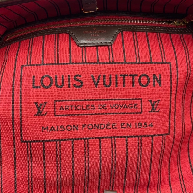 Lv路易威登/Louis Vuitton neverfull中號棋盤格購物袋無子袋款,紅色內里 尺寸:31x 28 x 14cm-7