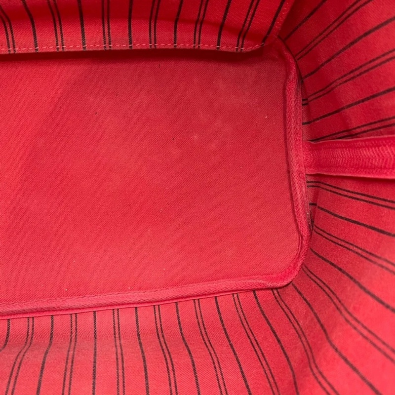 Lv路易威登/Louis Vuitton neverfull中號棋盤格購物袋無子袋款,紅色內里 尺寸:31x 28 x 14cm-9