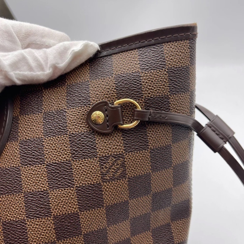 Lv路易威登/Louis Vuitton neverfull中號棋盤格購物袋無子袋款,紅色內里 尺寸:31x 28 x 14cm-16