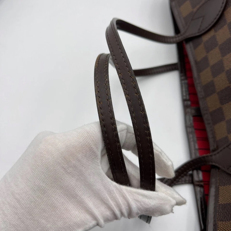 Lv路易威登/Louis Vuitton neverfull中號棋盤格購物袋無子袋款,紅色內里 尺寸:31x 28 x 14cm-17