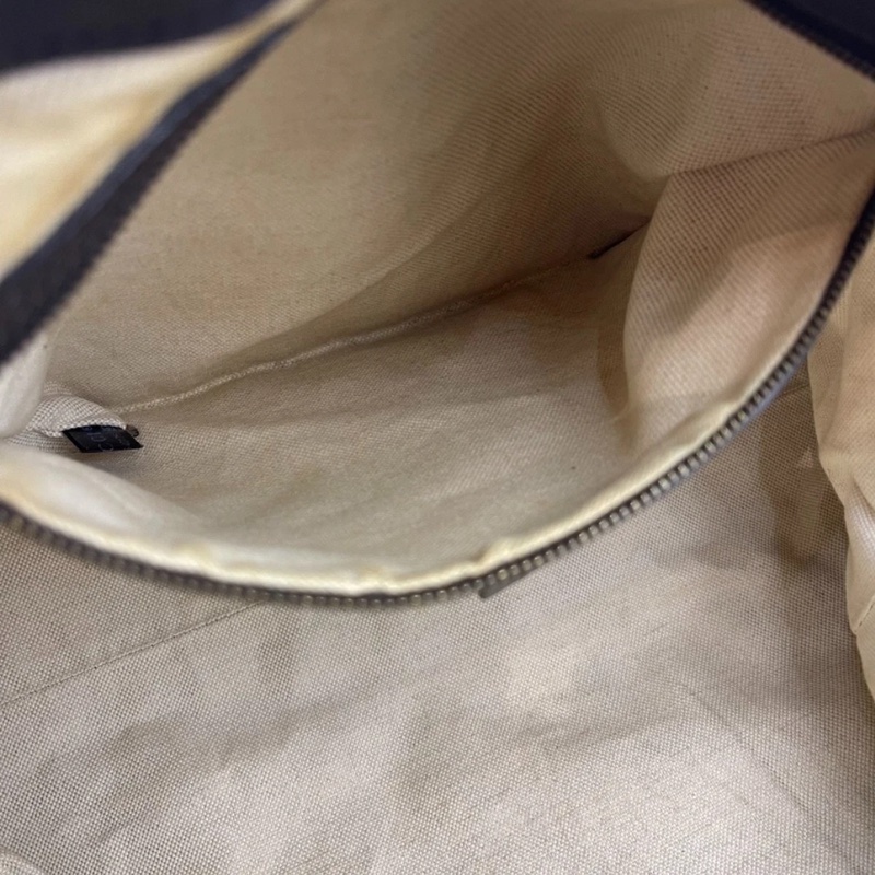 Gucci古馳老花帆布拼皮腋下包 手提包,成色如圖-6