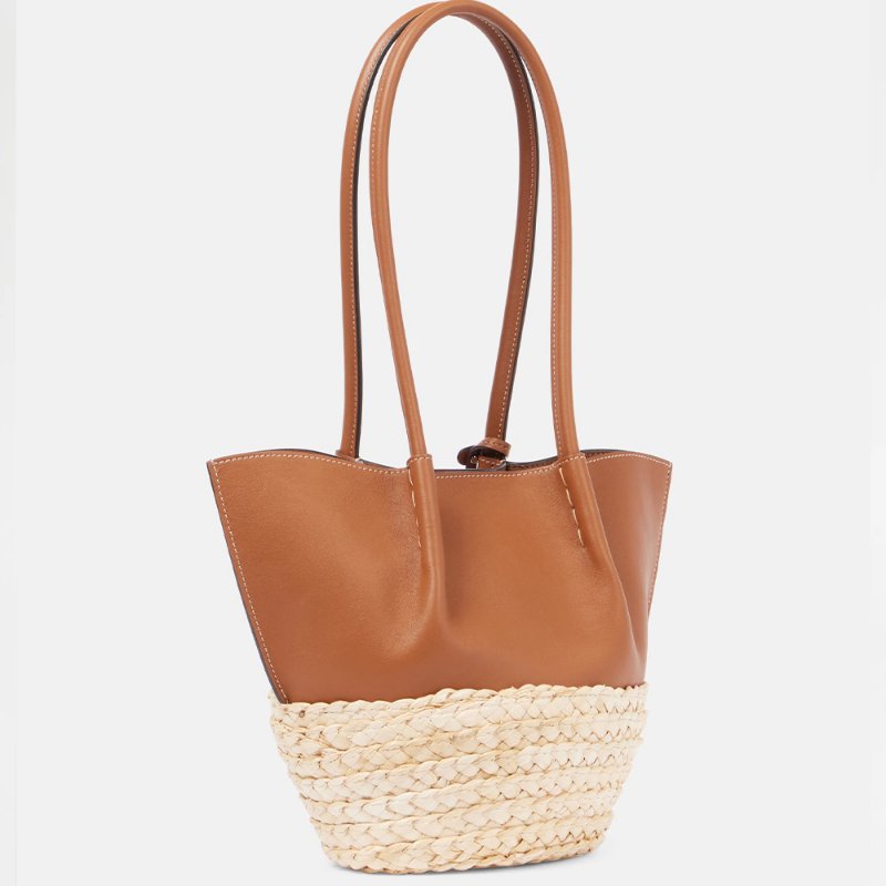 【Tod's】專櫃經典Timeless系列 納帕小牛皮草編皮革購物包-1