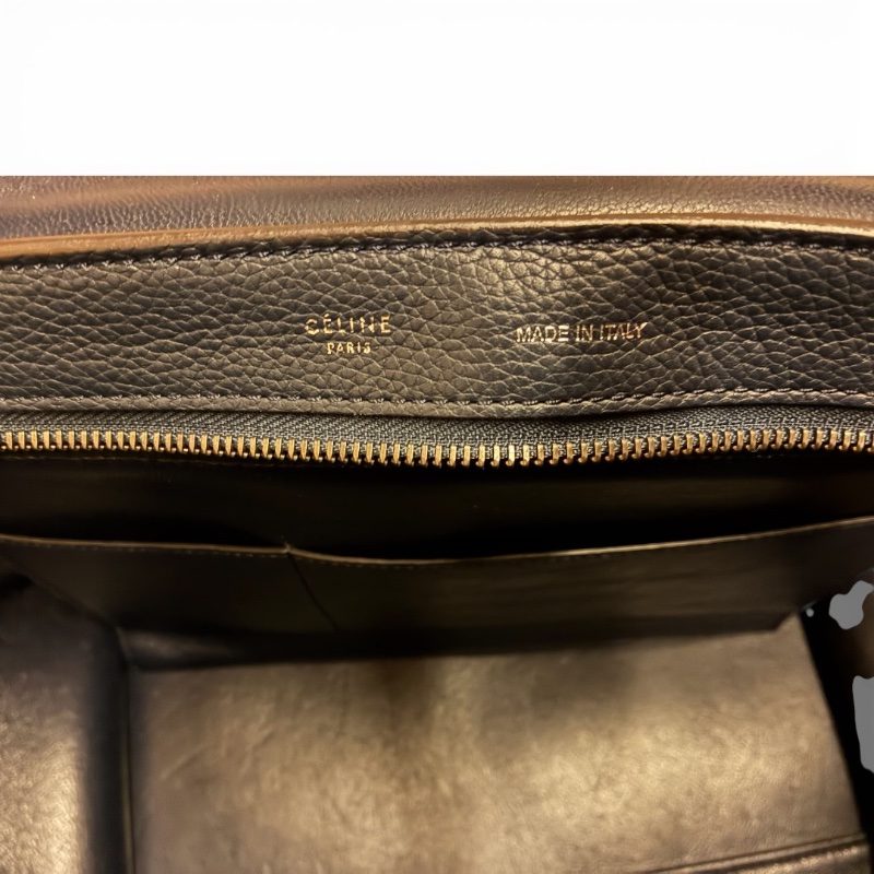 【絕版Céline Trapeze 鞦韆包】深藍拼接荔枝紋皮與麂皮|稀有鐵色五金|附台北微風專櫃購證、長背帶、防塵袋|少用近新保存良好-13