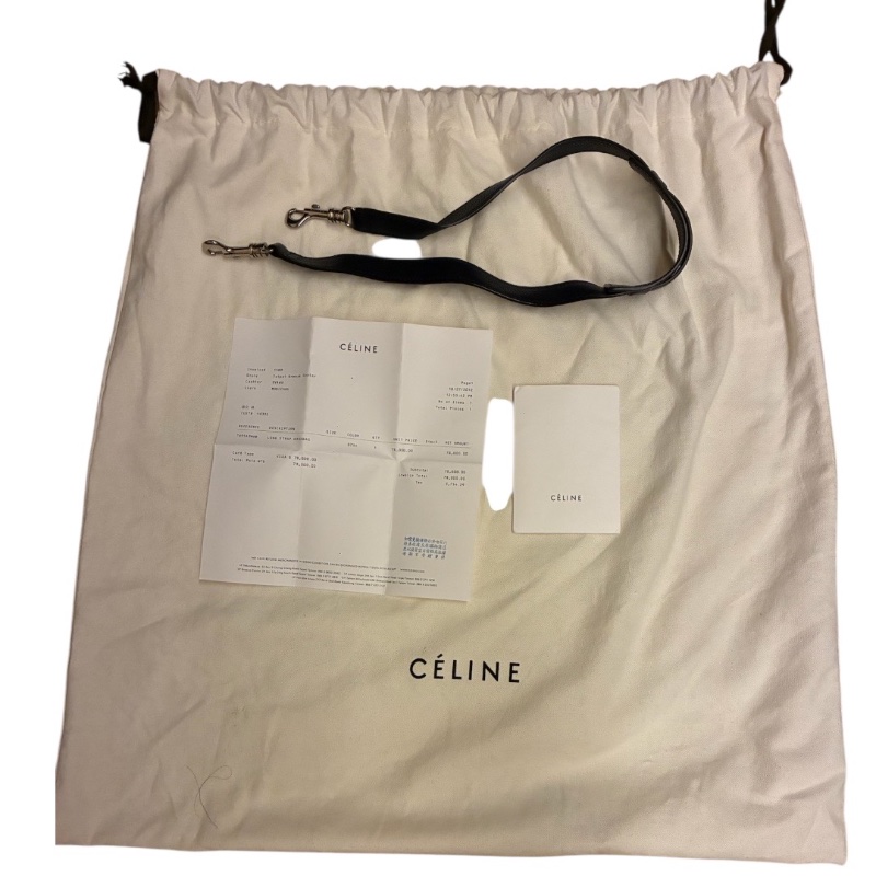 【絕版Céline Trapeze 鞦韆包】深藍拼接荔枝紋皮與麂皮|稀有鐵色五金|附台北微風專櫃購證、長背帶、防塵袋|少用近新保存良好-24